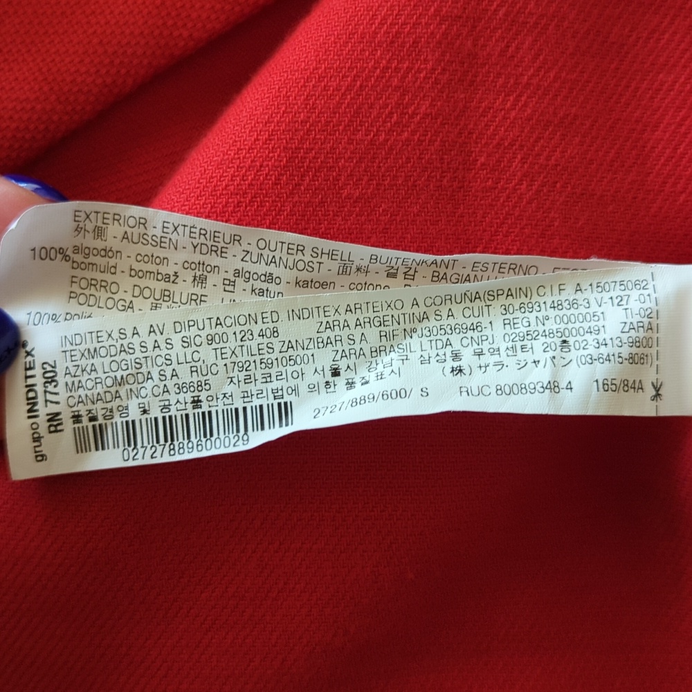 Zara Basic Size Small Red Jacket/Blazer With Whit… - image 6